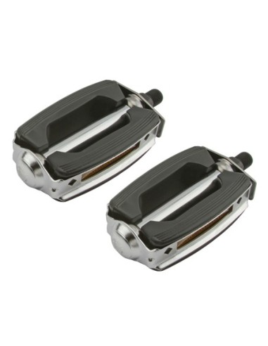 Krate Rubber Pedals 1/2 Black/Chrome.